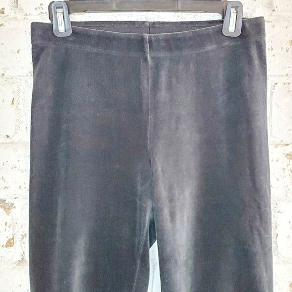Vince Ribbed Stretch Leggings WOMENS Casual Pants Black Velour Lounge Comfy SZ M - Picture 2 of 10